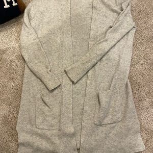 Madewell Light Grey Open Cardigan Pockets Wool/Alpaca soft knit sweater